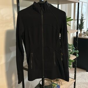 Lululemon black zip up jacket, size 8